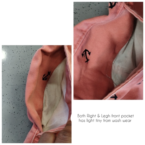 Izod Saltwater mens Sailor short Peach with navy anchors sailor - Picture 7 of 14